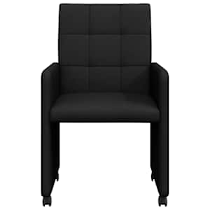 Jídelní židle na kolečkách 2 pcs Černá 58 x 65 x 94 cm textil - obrázek 4