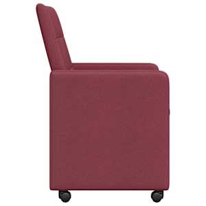 Jídelní židle na kolečkách 2 pcs vínová červená 58 x 65 x 94 cm - obrázek 5