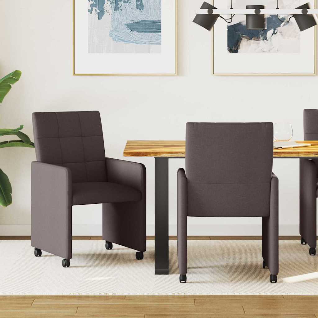vidaXL Scaune de dining 2 pcs Maro închis 58 x 65 x 94 cm țesătură