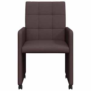 Jídelní židle na kolečkách 2 pcs Tmavě hnědá 58 x 65 x 94 cm - obrázek 4