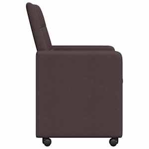 Jídelní židle na kolečkách 2 pcs Tmavě hnědá 58 x 65 x 94 cm - obrázek 5