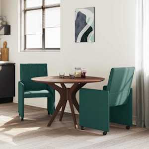 Jídelní židle na kolečkách 2 pcs Tmavě zelená 58 x 65 x 94 cm - obrázek 3