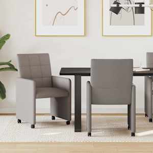 Jídelní židle na kolečkách 2 pcs Taupe 58 x 65 x 94 cm textil - obrázek 1