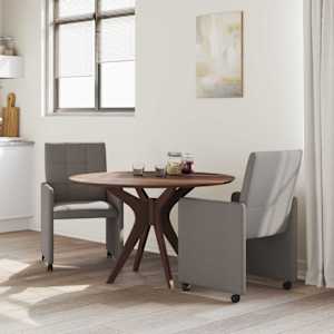Jídelní židle na kolečkách 2 pcs Taupe 58 x 65 x 94 cm textil - obrázek 3