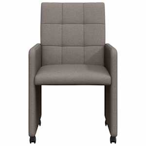 Jídelní židle na kolečkách 2 pcs Taupe 58 x 65 x 94 cm textil - obrázek 4