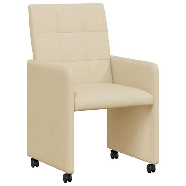 vidaXL Ratastega S&ouml;&ouml;gi-toolid 2 tk kangas cream 58 x 65 x 94 cm