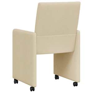 Jídelní židle na kolečkách 2 pcs Krémová 58 x 65 x 94 cm textil - obrázek 6