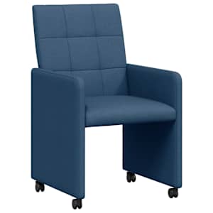 vidaXL Ratastega S&ouml;&ouml;gi-toolid 2 tk kangas Sinine 58 x 65 x 94 cm