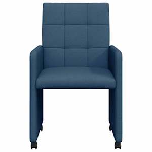 Jídelní židle na kolečkách 2 pcs Modrá 58 x 65 x 94 cm textil - obrázek 4