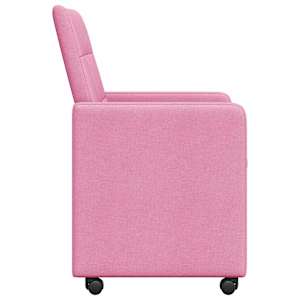Jídelní židle na kolečkách 2 pcs Růžová 58 x 65 x 94 cm textil - obrázek 5