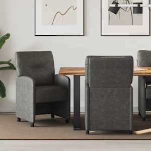 Jídelní židle na kolečkách s koly 2 pcs Černá 57 x 67 x 95 cm - obrázek 1
