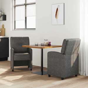 Jídelní židle na kolečkách s koly 2 pcs Černá 57 x 67 x 95 cm - obrázek 3