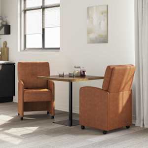 Jídelní židle na kolečkách s koly 2 pcs Hnědá 57 x 67 x 95 cm - obrázek 3