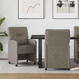 Jídelní židle na kolečkách s koly 2 pcs Šedá 57 x 67 x 95 cm - obrázek 1