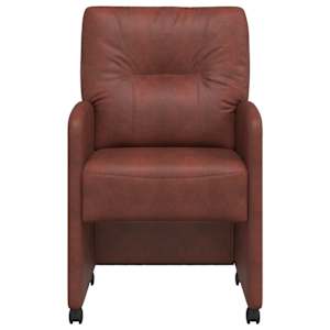 Jídelní židle na kolečkách 2 pcs Lesklá hnědá 57 x 67 x 95 cm - obrázek 4
