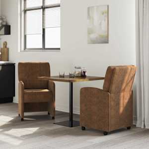 Jídelní židle na kolečkách s koly 2 pcs Hnědá 57 x 67 x 95 cm - obrázek 3