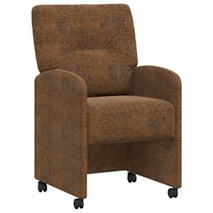 vidaXL Ratastega S&ouml;&ouml;gi-toolid 2 tk Tehisnaha Suede Pruun