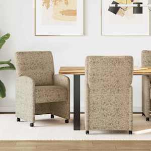 Jedilni stoli s kolesi 2 pcs Svetlo siva 57 x 67 x 95 cm