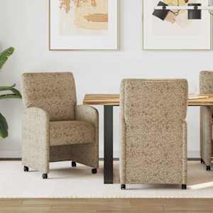 Jídelní židle na kolečkách 2 pcs Světle šedá 57 x 67 x 95 cm - obrázek 1