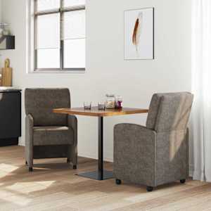 Jídelní židle na kolečkách 2 pcs Tmavě šedá 57 x 67 x 95 cm - obrázek 3