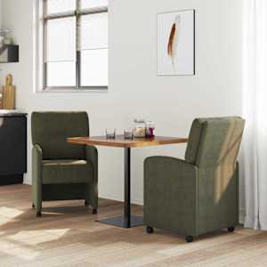 Jídelní židle na kolečkách 2 pcs Armádní zelená 57 x 67 x 95 cm - obrázek 3