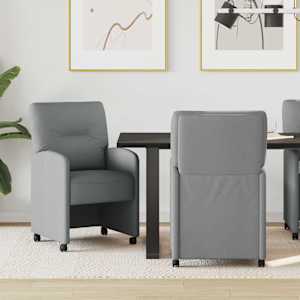 Jídelní židle na kolečkách 2 pcs Světle šedá 57 x 67 x 95 cm - obrázek 1