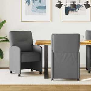 Jídelní židle na kolečkách 2 pcs Tmavě šedá 57 x 67 x 95 cm - obrázek 1