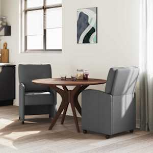 Jídelní židle na kolečkách 2 pcs Tmavě šedá 57 x 67 x 95 cm - obrázek 3