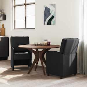 Jídelní židle na kolečkách 2 pcs Černá 57 x 67 x 95 cm textil - obrázek 3