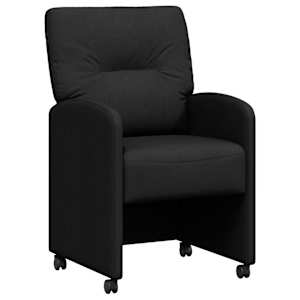 vidaXL Ratastega S&ouml;&ouml;gi-toolid 2 tk kangas Must 57 x 67 x 95 cm