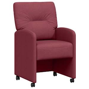 Jídelní židle na kolečkách 2 pcs vínová červená 57 x 67 x 95 cm - obrázek 2