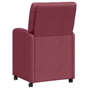 Jídelní židle na kolečkách 2 pcs vínová červená 57 x 67 x 95 cm - obrázek 6