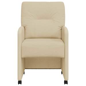 Jídelní židle na kolečkách 2 pcs Krémová 57 x 67 x 95 cm textil - obrázek 4
