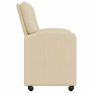 Jídelní židle na kolečkách 2 pcs Krémová 57 x 67 x 95 cm textil - obrázek 5