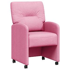 vidaXL Ratastega S&ouml;&ouml;gi-toolid 2 tk kangas Roosa 57 x 67 x 95 cm