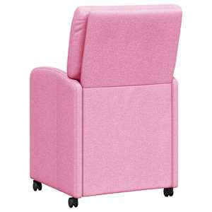 Jídelní židle na kolečkách 2 pcs Růžová 57 x 67 x 95 cm textil - obrázek 6