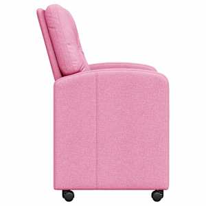 Jídelní židle na kolečkách 2 pcs Růžová 57 x 67 x 95 cm textil - obrázek 5