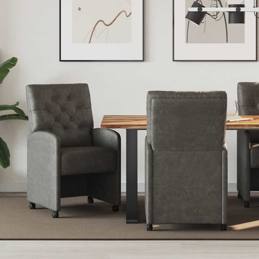 vidaXL Scaune de dining 2 pcs Negru 58 x 67 x 97 cm Piele artificială