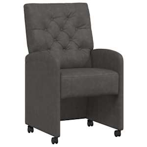 Jídelní židle na kolečkách s koly 2 pcs Černá 58 x 67 x 97 cm - obrázek 2