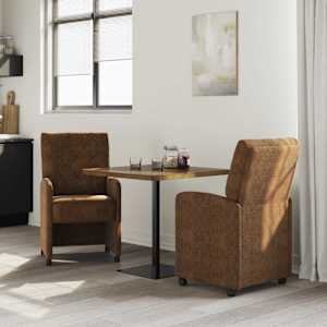 Jídelní židle na kolečkách s koly 2 pcs Hnědá 58 x 67 x 97 cm - obrázek 3