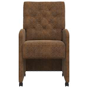 Jídelní židle na kolečkách s koly 2 pcs Hnědá 58 x 67 x 97 cm - obrázek 4