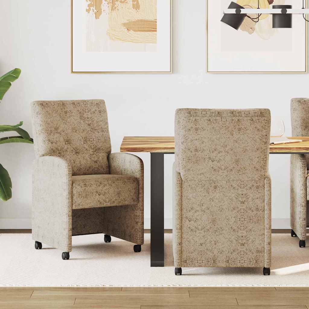 Scaune bucătărie și dining - Scaune de dining cu roți 2 pcs Gri deschis 58 x 67 x 97 cm