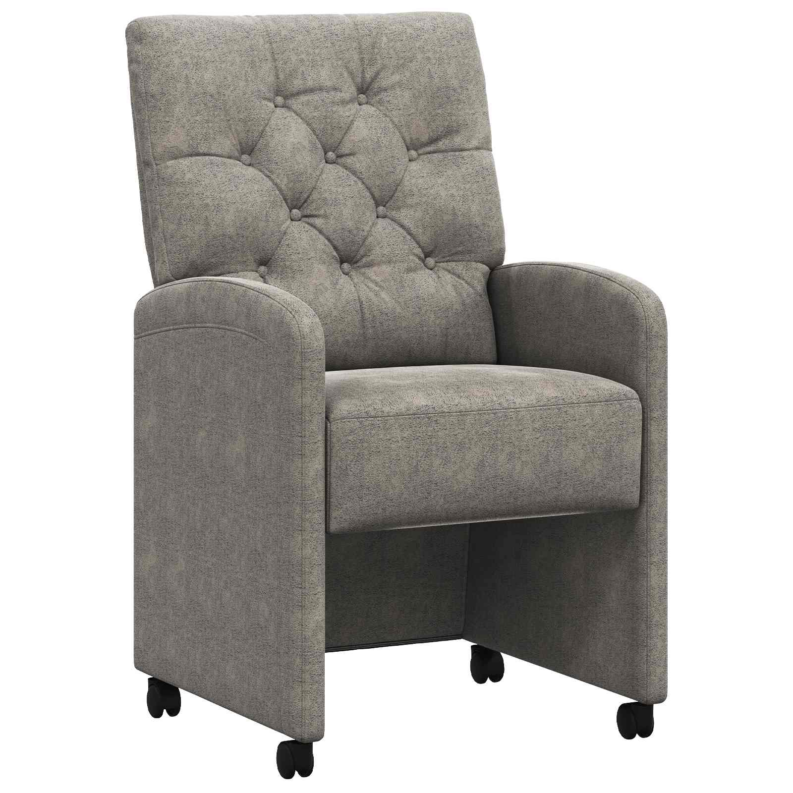 vidaXL Matstolar med hjul med hjul 2 pcs Ljusgr&aring; 58 x 67 x 97 cm