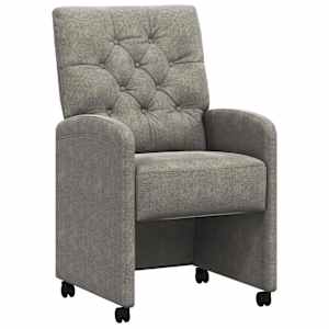 Jedilni stoli s kolesi 2 pcs Svetlo siva 58 x 67 x 97 cm