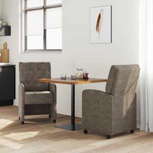 Jídelní židle na kolečkách 2 pcs Tmavě šedá 58 x 67 x 97 cm - obrázek 3