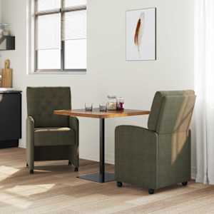 Jídelní židle na kolečkách 2 pcs Armádní zelená 58 x 67 x 97 cm - obrázek 3