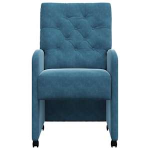 Jídelní židle na kolečkách 2 pcs Modrá 58 x 67 x 97 cm samet - obrázek 4