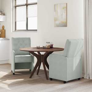 Jídelní židle na kolečkách 2 pcs Světle šedá 58 x 67 x 97 cm - obrázek 3