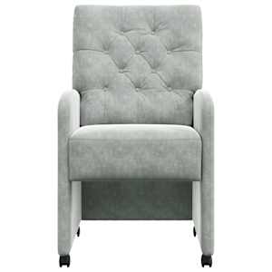Jídelní židle na kolečkách 2 pcs Světle šedá 58 x 67 x 97 cm - obrázek 4