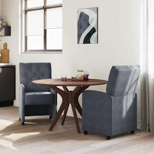 Jídelní židle na kolečkách 2 pcs Tmavě šedá 58 x 67 x 97 cm - obrázek 3